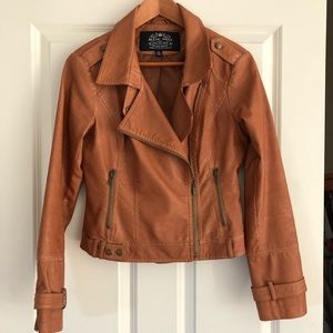 Blanc Noir Faux Leather Moro Jacket